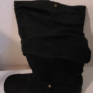 New. Adina Womens Slouchy Black Suede Like Boots 12w